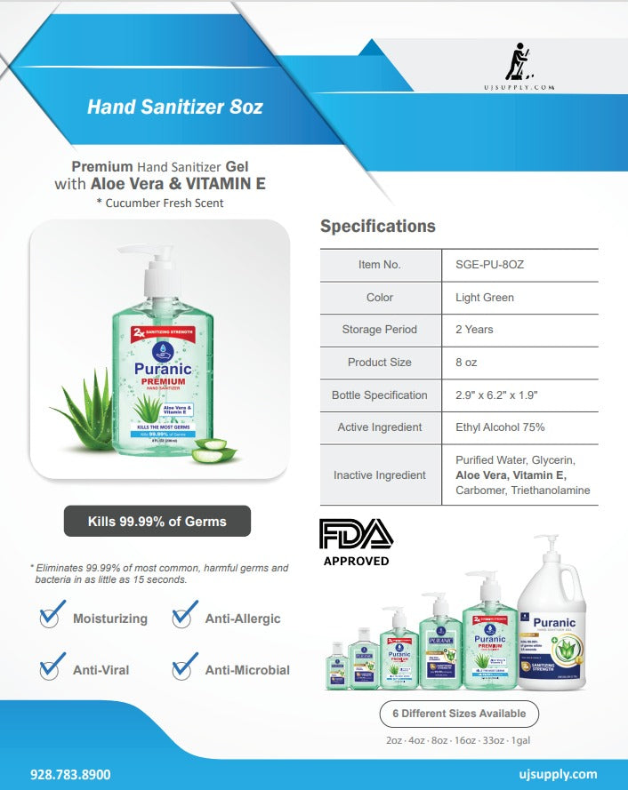 Puranic Aloe Vera and Vitamin E Hand Sanitizer